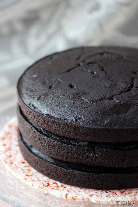 Dark Chocolate Cake recipe. Just waiting for a bold frosting. Dark Chocolate Cake Recipes, Dark Chocolate Cake, Dark Chocolate Cakes, Chocolate Cakes, Köstliche Desserts, Chocolate Cake Recipe, Vegetarian Chocolate, Chocolate Candy, Let Them Eat Cake