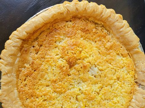 Butter Coconut Pie Macaroon Pie, Sugar Cream Pie, Custard Pie Recipe, Coconut Macaroon, Coconut Cream Pie Recipes, Frozen Pie Crust, Coconut Custard Pie, Baked Pie Crust, Frozen Pie