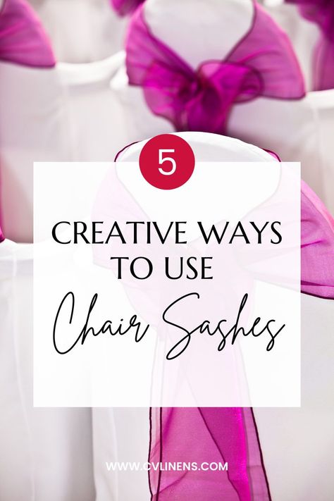 A chair sash is a simple way to give your party a special touch. These five ideas will inspire you to make chair sashes that are truly your own. #diy #decor #event #tips #ideas #aesthetic Chair Sash Ideas Wedding, Birthday Chair, Wedding Chair Sashes, Environmentally Friendly Gifts, Narrow Table, Wedding Chair Decorations, Chair Sash, Decor Event, Make A Table