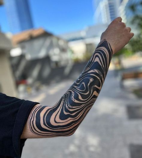 @eliasjeis on Instagram: "#Suminagashi #Tattoo #LiquidSound" Black Out Line Tattoo, Sunimagashi Tattoo, Black Waves Tattoo, Best Coverup Tattoo Designs, Blastover Tattoo Sleeve, Suminagashi Tattoo Ideas, Abstract Pattern Tattoo, Abstract Forearm Tattoo, Sumigashi Tattoo