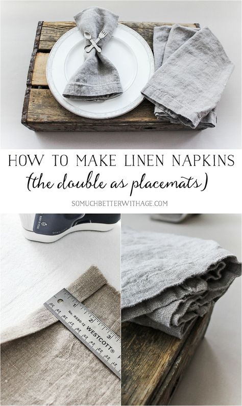 Diy Napkins, Beginner Sewing Projects Easy, Leftover Fabric, Sewing Table, Sewing Projects For Beginners, Easy Sewing Projects, Straight Lines, Linen Placemats, Sewing For Beginners