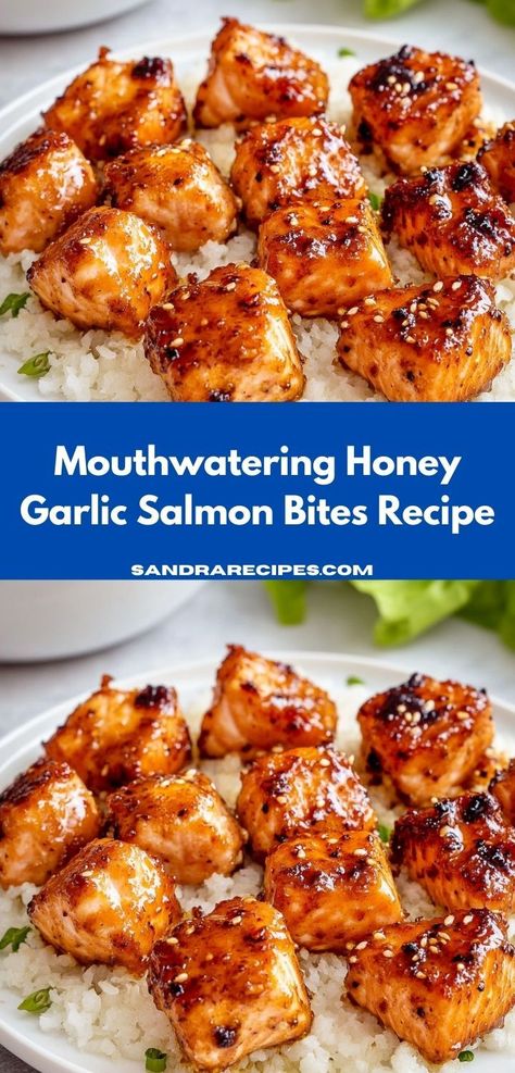 Searching for a simple yet impressive meal? Discover these Mouthwatering Honey Garlic Salmon Bites, an easy dinner recipe perfect for entertaining guests or enjoying a delightful dinner at home with your loved ones. Honey Garlic Salmon Bites, Garlic Salmon Bites, Salmon Bites Recipe, Salmon Soy Sauce, Salmon Bites, Honey Garlic Salmon, Kielbasa Recipes, Garlic Salmon, Honey Garlic Sauce