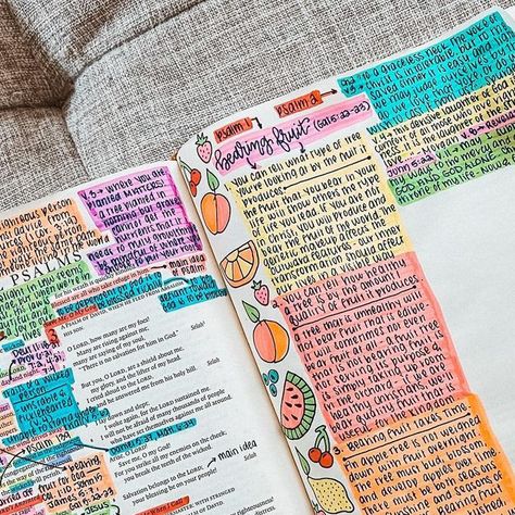 Brenna on Instagram: "Psalm 1 … I got a new Bible and I’ve been using it for a couple months now. It’s not a journaling Bible… It’s the first “non-journaling” Bible I’ve used in YEARS, and it’s actually an interleaved, which means that for every page of text, there is one blank one. I’ve had this one sitting on my shelf and have been wanting to see how studying goes with it. 👀 Have you ever heard of an interleaved Bible? If you have one, let me know how you use it! #bible #biblejournaling # Psalms 2 Bible Journaling, Psalm 1 Bible Journaling, Interleaved Bible Journaling, Interleaved Bible, Journaling 2024, Jesus Notes, Bible Journaling Pages, Jesus Journal, Bible Highlighting