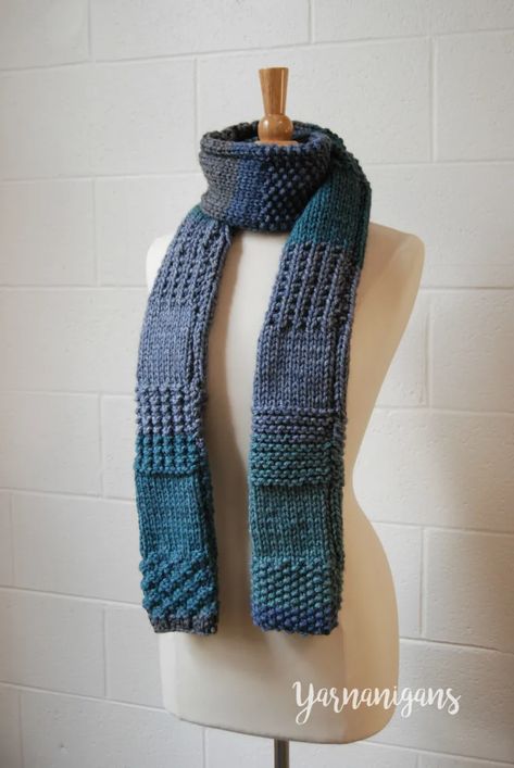 Garter Stitch Scarf Pattern, Free Scarf Knitting Patterns, Mens Scarf Knitting Pattern, Easy Cowl Knitting Pattern, Knitted Cowls, Free Knit Pattern, Garter Stitch Scarf, Easy Scarf Knitting Patterns, Knit Purl Stitches