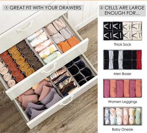 Dresser Closet, Clothes Drawer Organization, Dresser Drawer Organization, Clothes Drawer, College Dorm Room Essentials, Dorm Storage, Dorm Room Storage, Fabric Dresser, Baby Clothes Organization