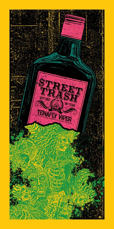 Street Trash (1987) Street Trash, All Horror Movies, Horror Movie Art, Horror Movie Posters, Movie Poster Art, Lemon Drop, Movie Art, Twitter Instagram, Screen Print