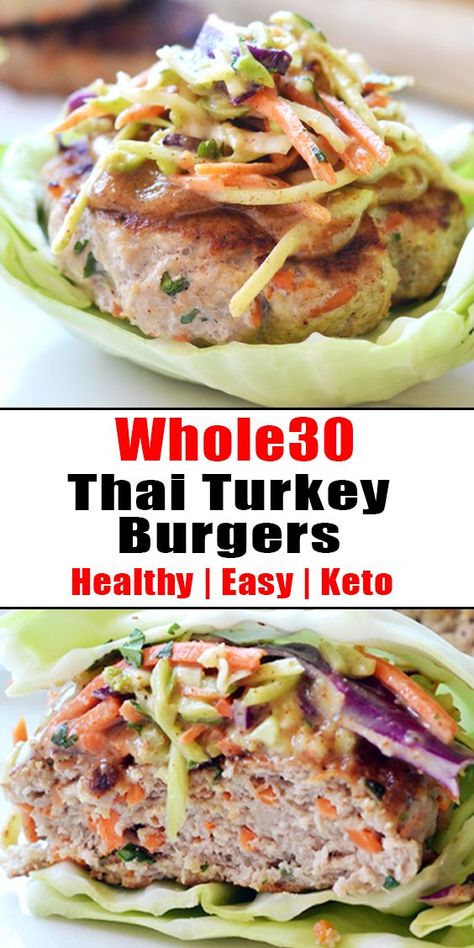 Whole 30 Thai Turkey Burgers Recipe - Educacionparaelexito Thai Turkey Burgers, Turkey Burger Recipes, Diner Recept, Turkey Burger, Recipe 30, God Mat, Paleo Whole 30, Turkey Burgers, Summer Barbecue