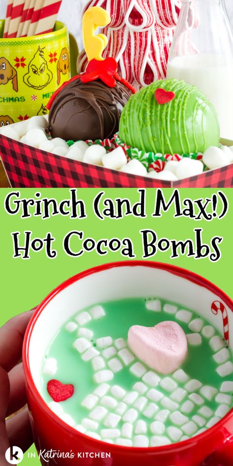 Grinch Hot Cocoa Bombshell, Hot Coco Balls Diy, How To Make Coco Boms, Hot Chocolate Balls Christmas, Grinch Hot Chocolate Balls, Hot Chocolate Bombshell Recipe Christmas, How To Make Hot Chocolate Balls, Hot Coco Bombshell, Grinch Hot Cocoa Balls