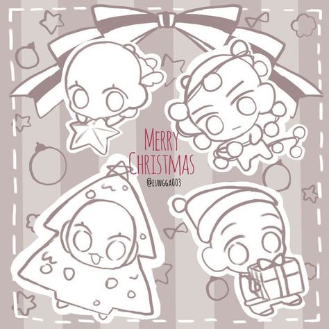 Pose Reference Christmas, Christmas Art Poses, Christmas Chibi Base, Christmas Ych Base, Christmas Drawing References, Christmas Drawing Base, Christmas Poses Drawing, Ych Christmas, Pose Chibi