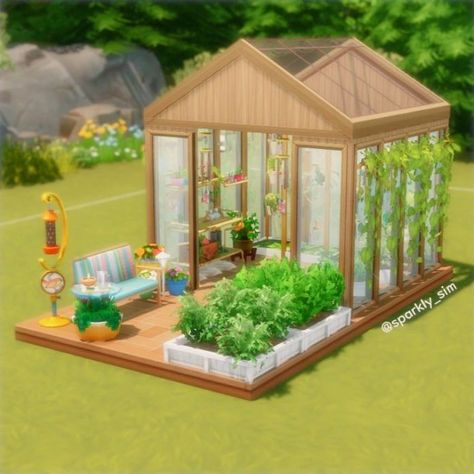 The Sims 4 | Greenhouse🌿(noCC) EA Gallery ID: SparklySim #thesims4 #ts4 #thesims #thesims4house #ts4build #thesims4build #showusyourbuilds #simstagram #simscommunity #simsaddict #sims #sims4 #somesimlishbuild #simsdecor Sims 4 Big Backyard Ideas, Sims 4 Shed Ideas, The Sims 4 House Floor Plans, Sims 4 Build Ideas Layout Tiny House, The Sims 4 Greenhouse, Sims4 Garden Ideas, Green House Sims 4, Sims 4 Green House, Sims 4 Greenhouse Ideas