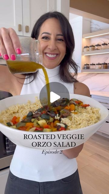 Alia & Radwa Elkaffas on Instagram: "Welcome to Episode 2 of Pretty Delicious Salads. This Roasted Veggie Pasta Salad has vibrant veggies that are roasted to perfection! We drizzled in a zesty citrus olive oil dressing. Comment with ORZO RECIPE and we’ll DM you the full recipe!  For us, we love roasting veggies, it gives a great flavor as well as is a great way to add vegetables to your plate. This recipe is also fantastic if you prefer to sub the orzo for quinoa or your favorite gluten free pasta!   ✨Follow @fooddolls for more easy recipes like this one and stay tuned for the next episode of our Pretty Delicious Salads series!  Comment ORZO RECIPE to get the recipe sent straight to your DMs or save and bookmark this recipe for later 👇  Ingredients:   Dressing: - 1/4 cup lemon juice - 1/4 Roasted Veggie Pasta, Orzo Recipe, Veggie Pasta Salad, Olive Oil Dressing, Oil Dressing, Orzo Pasta Salad, Orzo Recipes, Veggie Pasta, Orzo Pasta