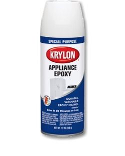 Krylon Appliance Epoxy is a durable, scrubbable paint that easily updates the look of your appliances. #DIY Appliance Epoxy, Epoxy Spray Paint, Epoxy Paint, White Spray Paint, Tub Surround, Spray Paints, Household Cleaners, Household Appliances, Home Hardware