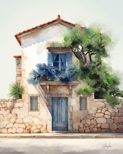 aykutsevinc (@aykutart) | Instagram profile Watercolor Ar, House Concept Art, Art Buildings, Loose Watercolor Paintings, House Concept, Artwork Watercolor, Building Painting, Watercolor Architecture, Watercolor Paintings For Beginners