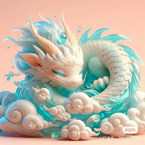 China Dragon, Cute Sculptures, Baby Dragon Art, Mythical Creatures Fantasy, Dragon Sculpture, Cute Fantasy Creatures, Chinese Dragon, Baby Dragon, Dragon Artwork