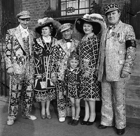 Pearly Kings & Queens: East at Getty Images Gallery at Westfield Stratford City | Londonist East End London, Traditional Suit, London History, Kings And Queens, London Town, Old London, London Love, Vintage London, British History