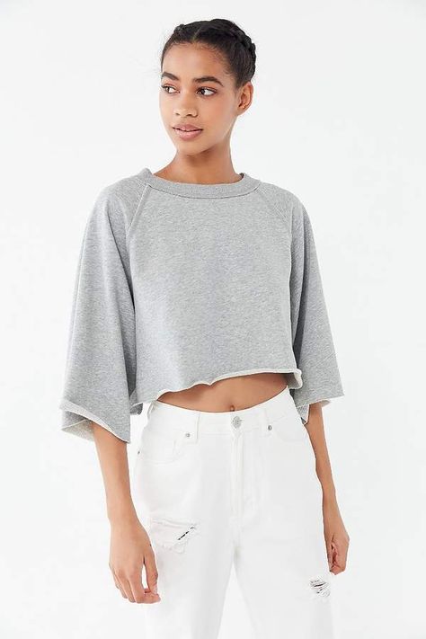 Out From Under Charlie Cutoff Cropped Sweatshirt Fresh Sneakers, Cropped Sweatshirt, Long Shorts, Crop Sweatshirt, Matching Sets, Cut Off, Women's Intimates, White Shorts, Fitness Models