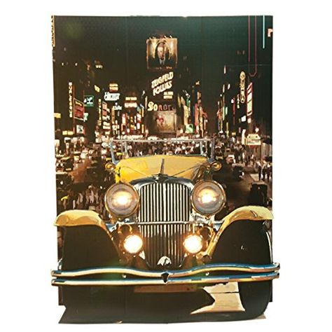 Yellow Gatsby Car Photo Scene - 8 Feet High x 6 Feet Wide x 48 Inches Deep - Real Working Electrical Lights Included Gatsby Car, Roaring 20s Aesthetic, Roaring 20s Theme, 20s Aesthetic, Gatsby Book, Parade Float Supplies, 8th Grade Dance, Photo Area, Prom 2016