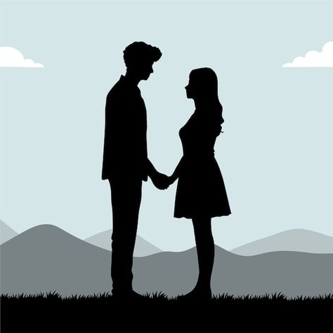 Couple Holding Hands Silhouette, Holding Hands Silhouette, School Routine For Teens, Hand Silhouette, Silhouette Sketch, School Routine, Couple Holding Hands, Silhouette People, Couple Silhouette