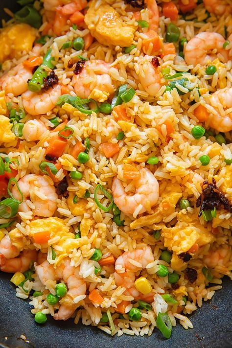 Shrimp Fried Rice Shrimp Stir Fried Rice, Fish Fried Rice Recipes, Prawn Fried Rice Recipe, Rice Shrimp Recipe, Garlic Shrimp Rice, Rice With Shrimp Recipe, Fried Rice With Shrimp, Prawn Fried Rice, Shrimp Fried Rice Recipe