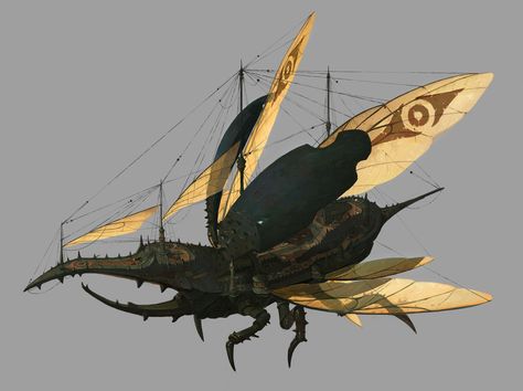 ArtStation - Airship, ms hong Sky Surfing, Airship Art, Fiction Idea, Concept Car Design, Fantasy Theme, Fantasy Images, Dungeons And Dragons Homebrew, Fantasy Monster, Fantasy Creatures Art