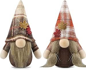 Gehydy Set of 2 Fall Gnomes Plush Thanksgiving Decorations for Home Harvest Handmade Tomte Maple Leaf Buffalo Plaid Gift Tabletop Party Figurines Autumn Tiered Tray Decor Thanksgiving Decorations For Home, Christmas Tree Fireplace, Christmas Tree And Fireplace, Bookcase Shelf, Fall Gnomes, Christmas Tabletop, Table Bedside, Decorations For Home, Table Sofa