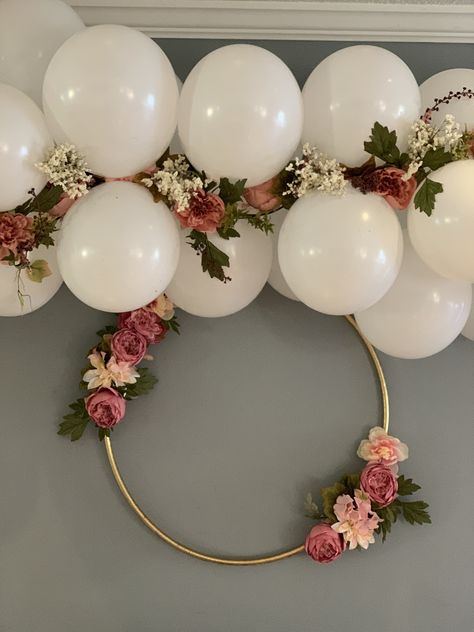 Hula Hoop Decoration Balloon, Balloon Wreath Diy, Blush Pink Wedding Decor, Birthday Party Paper Decorations, Diy Blush, Pink Wedding Decor, 80th Birthday Decorations, Pink Wedding Decorations, Idee Babyshower