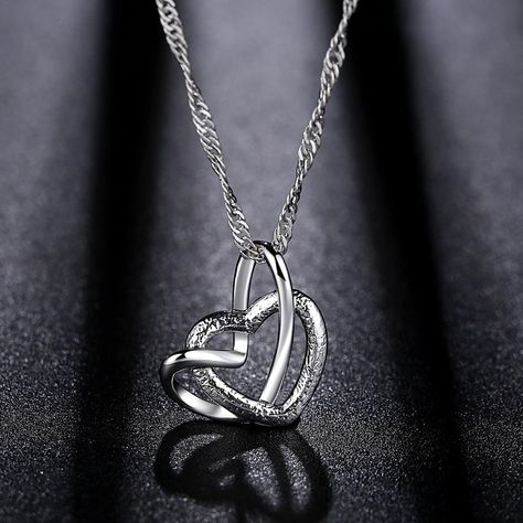 Amazon : Heart Pendant Just $3.33 (Reg : $6.99) (As of 4/22/2018 9.26 AM EDT) Silver Chain For Women, Teachers Necklace, Remembrance Necklaces, Niece Gifts, Double Heart Necklace, Chain For Women, Heart Shaped Necklace, Elegant Lady, Valentines Gifts For Boyfriend