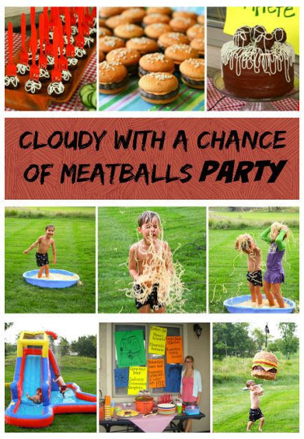 Chase's 5th birthday: Cloudy With a Chance of Meatballs - Midwestern Mama Flint Lockwood, Food Truck Party, Meatball Dinner, Kid Parties, Twin First Birthday, Birthday Themes, Baby Birthday Party, Party People, Camping Fun