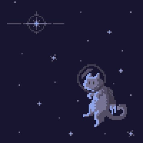 Pixel Space Aesthetic, 100x100 Pixel Pfp, Cat Pixel Art Wallpaper, Pixel Space Art, Pixel Cat Pfp, Space Aesthetic Pfp, Space Icons Aesthetic, Astronaut Pixel Art, Space Cat Wallpaper