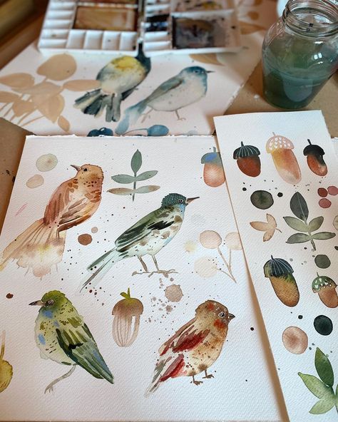 Inga Buividavice on Instagram: “I found this pattern I did a while ago, and while working on birds decided to incorporate some elements and create a bird #pattern 🐦 not…” Painting To Sell, Watercolor Journal, Watercolour Inspiration, Smart Art, Color Book, Sketchbook Art Journal, Watercolor Sketchbook, Watercolor Flower Art, Bird Pattern