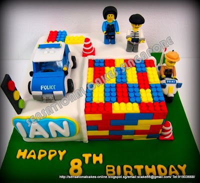 Policeman Cake, Lego City Birthday, Police Birthday Cakes, Cake Lego, Lego City Police, Police Birthday, 3d Cake, Lego Party, Police Station