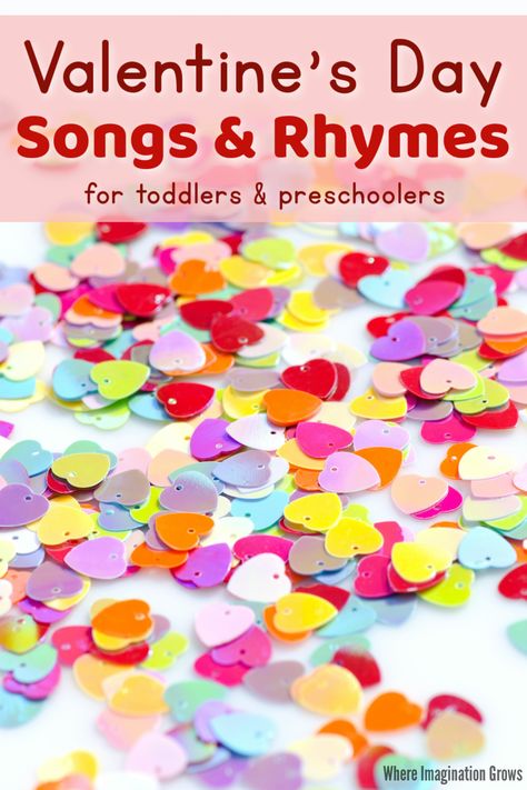 Fun Valentine's Day songs, poems, and rhymes for kids! Simple and easy to learn! Perfect for toddlers, preschoolers and kindergartners! Use at circle or music time in your preschool or daycare! #valentinesdaysongs #songsforkids #preschoolsongs #toddlersongs Valentines Day Circle Time Activities, Valentines Day Songs For Toddlers, Valentines Circle Time Preschool, Valentine Songs Preschool, Valentines Circle Time, Valentines Day Toddler Activities, Daycare Songs, Valentines Rhymes, Preschool Valentines Day