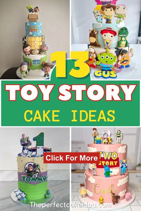 13 Amazing Toy Story Cake Ideas (For Beginners And Pro). - The Perfect Cake Idea Cake Ideas For Beginners, Toy Story Cake Ideas, Toy Story Party Food, Toy Story Birthday Cake, Toy Story Cupcakes, Buzz Lightyear Birthday, Toy Story Baby, 2nd Birthday Boys, Toy Story Theme