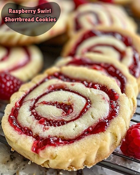 Recipes by Clare Raspberry Swirl Shortbread, Raspberry Swirl Cookies, Raspberry Swirl Shortbread Cookies, Raspberry Shortbread Cookies, Swirl Sugar Cookies, Christmas Cookie Box, Raspberry Cookies, Shortbread Cookie Recipe, Shortbread Cookie