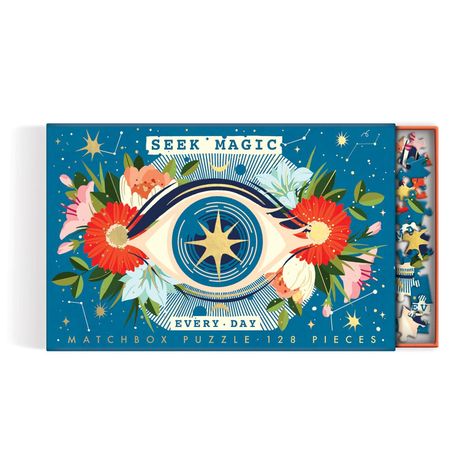 PRICES MAY VARY. 128-PIECE PUZZLE – The Seek Magic Every Day 128 Piece Matchbox Puzzle from Galison is a quick and fun puzzling activity featuring foil stamped pieces in a giftable foil stamped, matchbox-style box. BEAUTIFUL ARTWORK – Featuring artwork by EurekartStudio, this jigsaw puzzle for adults combines themes of the cosmos and self-reflection with florals to create a beautiful piece of puzzle art. The completed puzzle measures 8.825" x 5.75". MAKES A GREAT GIFT – With a message area on th Seek Magic Every Day, Jigsaw Puzzles Art, Santa Express, Holiday Puzzle, Cosmic Art, Unique Puzzles, Puzzle Art, Self Reflection, The Cosmos