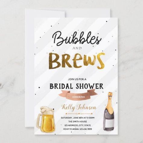 $2.90 | Bubble and brew bridal shower invitation #bubble #brew #bridal #shower #invitation #bubbleandbrewbridalshower #brunchandbubbly #brunchbridalshower #bubblyinvitation Engagement Party Rustic, Beer Artwork, Couples Shower Invitations, Engagement Party Wedding, Couple Shower, Invitation Sizes, Bridal Shower Invitation, Fathers Day Cards, Valentine Day Cards