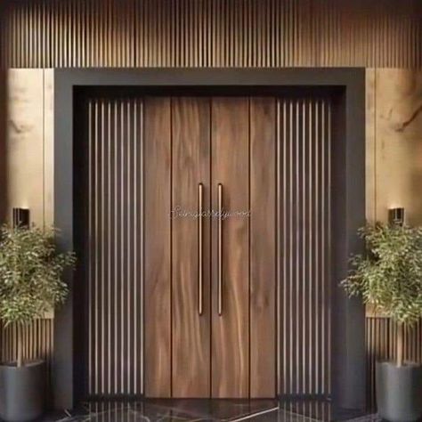 Double Palla Door Design, Main Double Door Design Wood, Door Reference, Main Door Designs, Wooden Door Entrance, Wooden Double Doors, Double Door Entrance, House Main Door, House Main Door Design