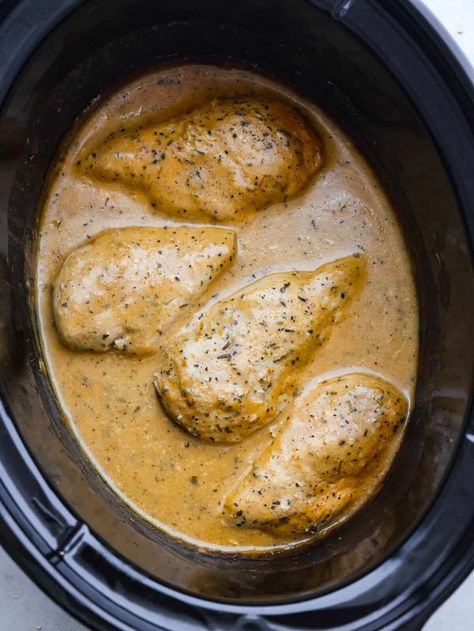 Crockpot Chicken and Gravy Recipe With Sour Cream, Crockpot Chicken And Gravy, Chicken And Gravy, Chicken Crockpot Recipes Healthy, Delicious Chicken Dinners, Easy Dinner Recipes Crockpot, The Recipe Critic, Recipe Critic, Sour Cream Recipes