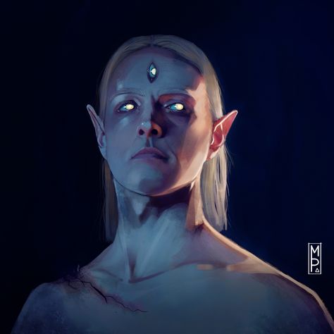 ArtStation - Third eye, Magdalena Płoszkiewicz Third Eye Illustration, Third Eye Art, Elves And Fairies, Fantasy Portraits, Dungeons And Dragons Homebrew, Beautiful Dark Art, Creature Concept, Character Creation, Dnd Characters