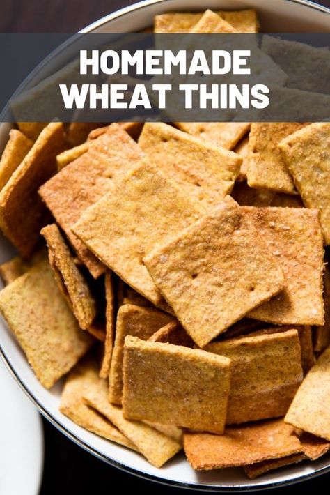 Wheat Germ Recipes, Whole Grain Crackers, Grain Crackers, Homemade Crackers Recipe, Whole Wheat Crackers, Crispy Crackers, Wheat Thins, Homemade Crackers, Kids Lunches