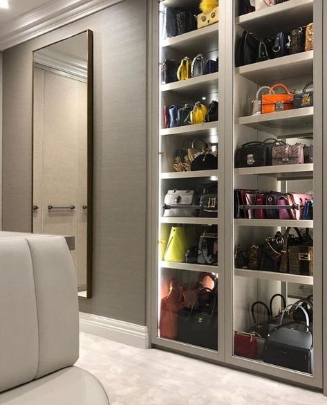 Closet Vanity, Bag Closet, Dream Closet Design, Closet Design Layout, Luxury Closets Design, Welcome To My House, Wardrobe Room, Closet Room, Closet Decor