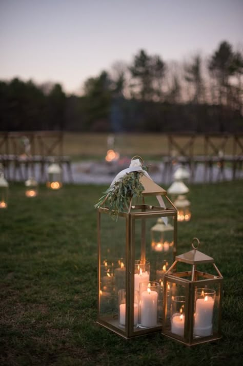 candle lit lanterns Candles In Fireplace Wedding, Wedding Lantern, Lanterns Wedding, Lantern Wedding Decor, Outdoor Wedding Lanterns, Lantern Wedding, Lantern Wedding Ceremony, Candle Lit Wedding Ceremony, Candle Lanterns Wedding