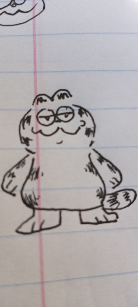 Garfield doodle art pen Simple Garfield Tattoo, Swag Art Sketch, Garfield Doodle, Garfield Fanart, Garfield Tattoo, Garfield Drawing, Hippie Doodles, Garfield Aesthetic, Garfield Art