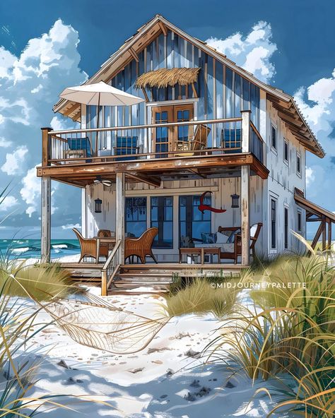 beach house ✨️paradise✨️ Share your thoughts below 👇 Created by: @midjourneypalette 🎨 ❌️Watermark removal from images is not allowed #midjourney #aiart #sunset #nature #beach #surflife #midjourneyart #midjourneyai #aiartcommunity #digitalart #visualart #oceanvibes Beach House Drawing, Tropical Beach Houses, Instagram Beach, Ocean Vibes, Surf Life, Sunset Nature, House Drawing, Modern Landscaping, Not Allowed