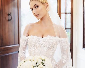 Wedding Beauty Timeline: What To Do & When To Do it Hailey Bieber Wedding Dress, Wedding Beauty Prep, Bieber Wedding, Hailey Bieber Wedding, Wedding Beauty Timeline, Celebrity Wedding Hair, Italy Wedding Dress, Wedding Hairstyles And Makeup, Long Sleeve Wedding