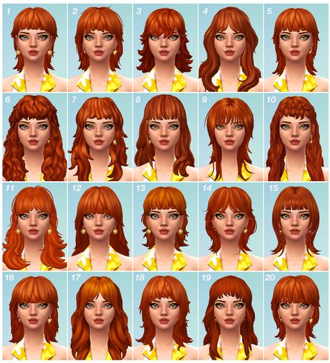 MMFINDS (Billets comportant le tag ts4mm) Sims 4 Cc Hair, Long Mullet, Best Highlighter, 80s Hair, Smile Teeth, Sims 4 Mm, Sims Four, Wolf Cut, Sims 4 Cas