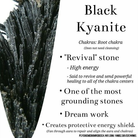 Black Kyanite crystal meaning Learn Numerology, Black Kyanite, Kyanite Crystal, Crystals Healing Properties, Spiritual Crystals, Crystal Therapy, Crystal Healing Stones, Crystal Magic, Crystal Meanings