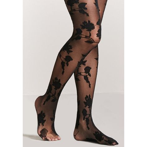 Forever21 Opaque Tights ($7.90) ❤ liked on Polyvore featuring intimates, hosiery, tights, opaque tights, opaque stockings, opaque hosiery, forever 21 and forever 21 tights Black Floral Tights, Black Patterned Tights, Funky Tights, Cool Tights, Opaque Stockings, Floral Tights, Printed Tights, Rocker Style, Patterned Tights