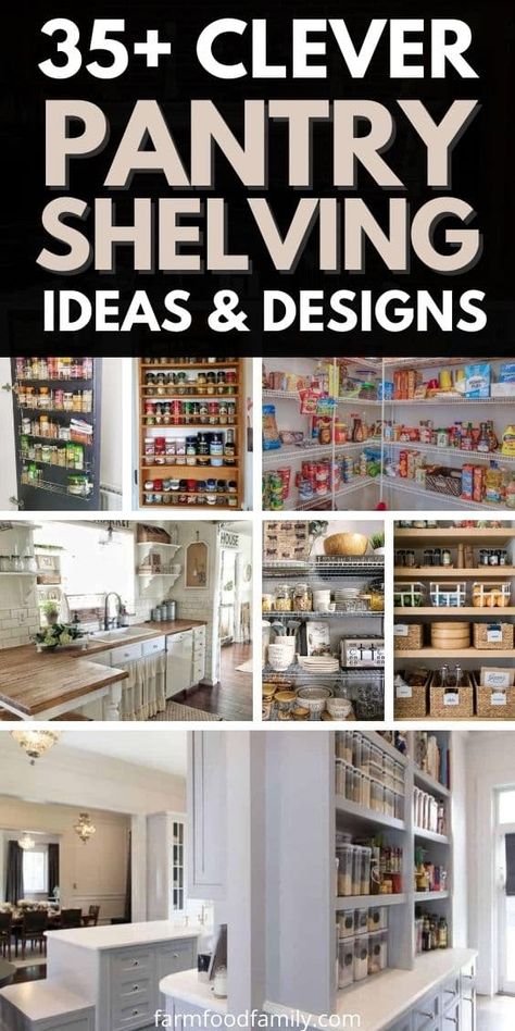 35+ Clever Kitchen Pantry Shelving Ideas and Designs (Photos) For 2022 Small Room Pantry Ideas, Open Shelved Pantry, Wall Pantry Design Ideas, Pantry Shelving Sizes, Pantry Design In Closet, Rectangle Pantry Design, Perfect Pantry Layout, Open Closet Pantry Ideas, Pantry With Small Sink