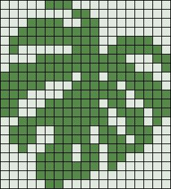 Leaf Tapestry Crochet, Leaf Grid Pattern, Fern Pixel Art, Monstera Leaf Pixel Art, Monstera Cross Stitch Pattern, Peeler Bead Plant, Leaf Perler Bead Patterns, Simple Crochet Grid Patterns, Pattern Tapestry Crochet